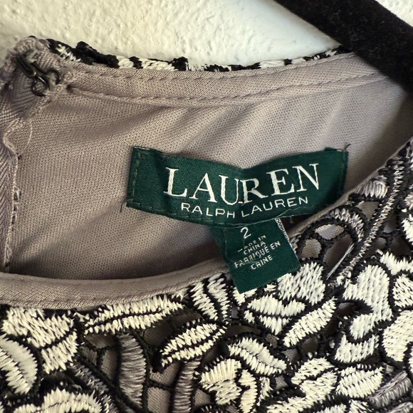 Ralph Lauren Black and Cream Floral Midi Dress - Picture 6 of 7